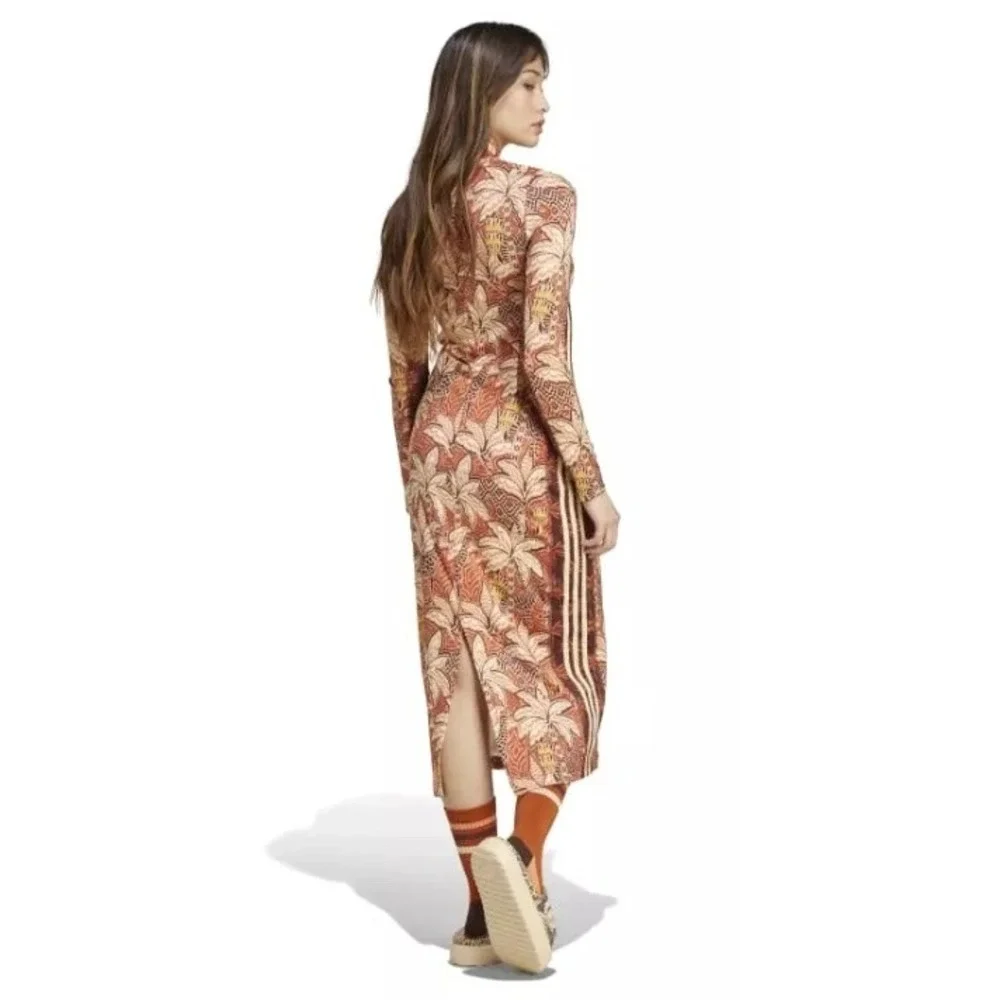 Farm Rio x Adidas Tropical Print Zip Up Midi Dress Small - Picture 14 of 16